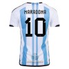 Maglia ufficiale Argentina 3 Star MARADONA 10 Casa Mondiali 2022 per Uomo